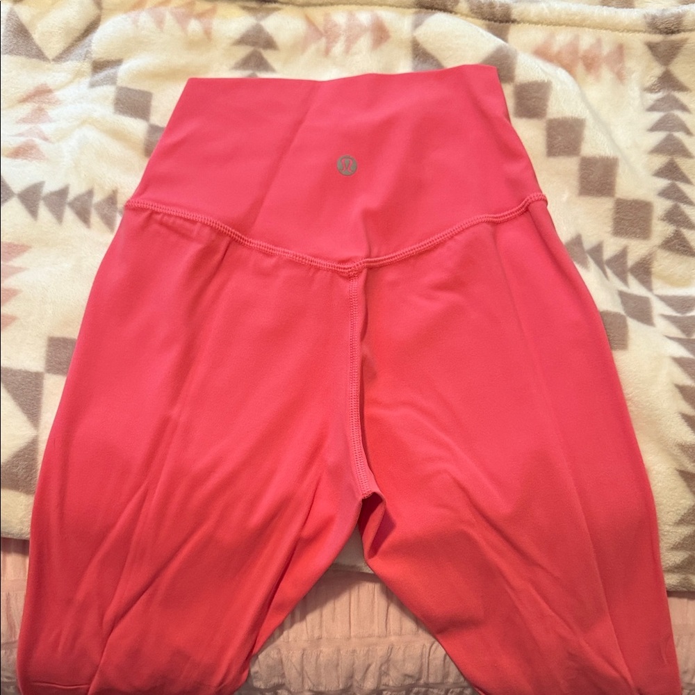 Coral High-Waisted Leggings